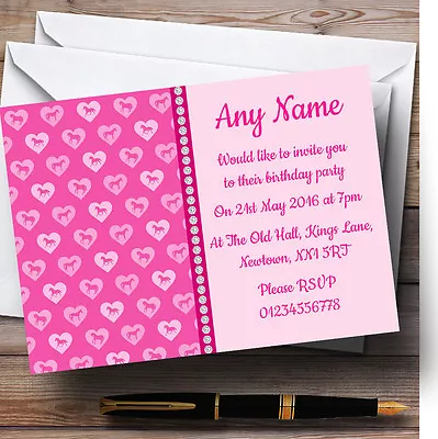 Pink Horses Personalised Children's Birthday Party Invitations • £8.99