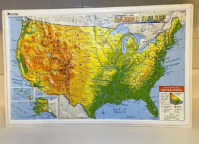 Vintage Nystrom USA Raised Relief Map America 18 X 12 Plastic Geography Decor  • $22.05