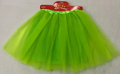 Fairy Neon Green Tutu Tulle Skirt 40cm Ballerina 1980s Fantasy Fancy Dress Up • $13