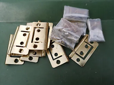 40mm Flush Hinges WITH SCREWS Non Mortice Easy Fit Cabinet/Cupboard/Louvre *5pr* • £9.99