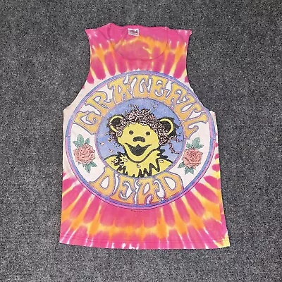 Vtg 1994 Grateful Dead Tie Dye Cut Off Tshirt Band Tee Chopped 1990s 90s • $49.77