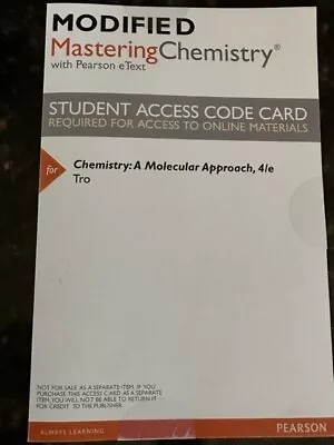 Modified Mastering Chemistry Student Access Code • $45