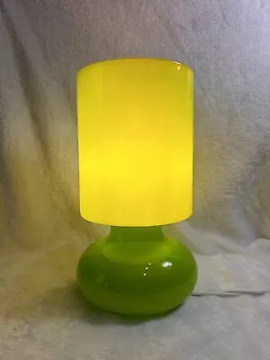 Vintage IKEA Lykta Lime Green Glass Mushroom Retro Modern Table Lamp • $74.99