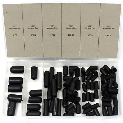 $11.29 • Buy 80pc Carburetor & Vacuum Cap Assortment Kit 5/32  - 3/8  Rubber For Auto Repair