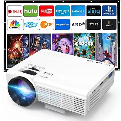 Mini Projector 7500 Lumens 1080P Full HD Supported Mini Projector Portable ... • $66.22