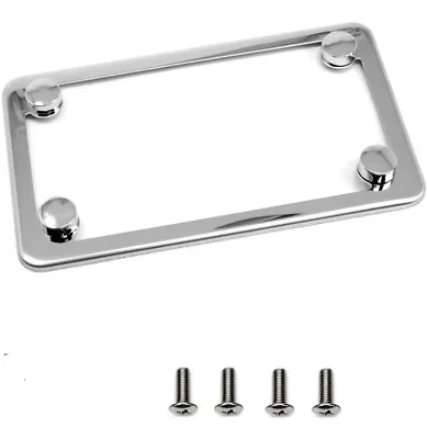 Motorcycle Slim Style Polished Stainless Steel License Plate Frame  • $11.95