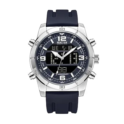 Kenneth Cole Reaction Men's Analog Digital Watch Silicone Strap KRWGP2183502 • $38.95