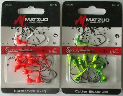 2 - MATZUO Cutter Sickle Jig - 10/Pk - 1/16 Oz. - Firetiger & Orange • $6.63
