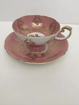 $149.95 • Buy Vintage Aynsley Fine English Bone China Bailey Tea Cup Saucer Pink Gold Flowers
