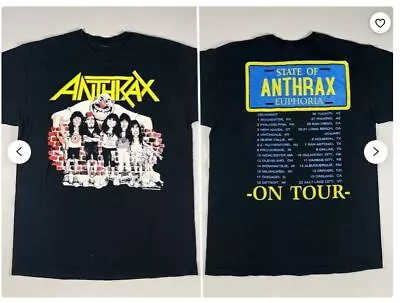 Anthrax On Tour 1987 Unisex T-Shirt 80s Anthrax Heavy Metal Band Tour Concert T • $7.99