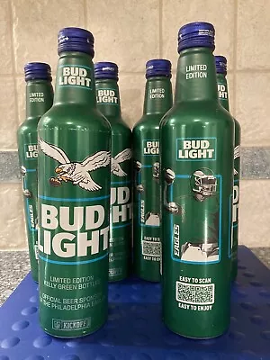 $49.99 • Buy Lot Of 6 EMPTY Bud Light 2023/2024 Philadelphia Eagles Commemorative Bottles