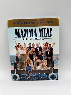 New Sealed Mama Mia Here We Go Again Sing Along Edition Blu-ray + Dvd Slipcover • $9.95
