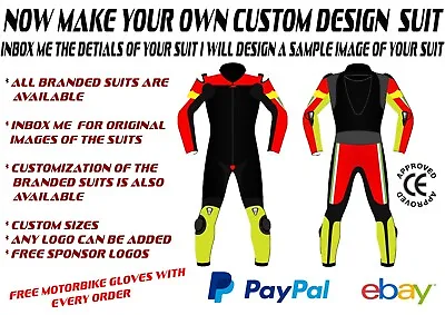 $299 • Buy Motorcycle Leather Racing Suit Protective Custom 1Pc & 2Pc Street/Race Use
