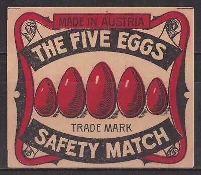 Old Matchbox Label Austria The Five Eggs PACKET SIZE 6.9 X 6.0 Cm • $3.99