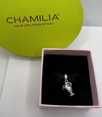 Genuine Silver  Chamilia Disney Beauty & The Beast Chip Dangle Charm Excellent • £29.99