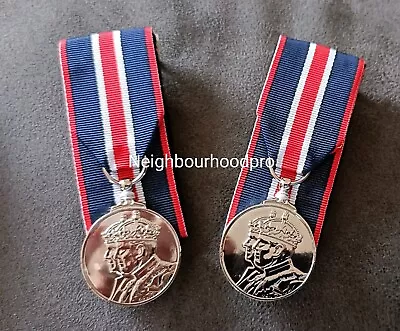 King Charles Coronation FULL SIZE Replica Medal Court Mounted. • £29.50