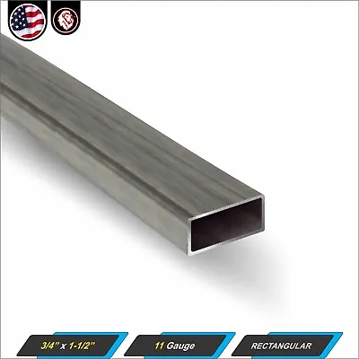 3/4  X 1-1/2  Rectangular Tube - Mild Steel - 11 Gauge - ERW - 60  Long (5-ft) • $26.25