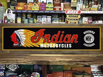 INDIAN Motorcycle Sticker Sign 100cm Wide Vintage Retro Garage Decor • $45