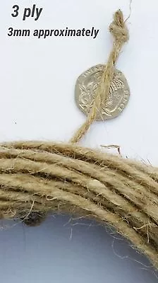 £1.29 • Buy 3ply-3mm 1m-1000m Natural Brown Soft Jute Twine Sisal String Rustic Shabby Cord