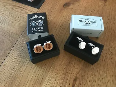 Jack Daniels Gentleman Jack & Jack Daniels  Wooden Barrel  Boxed New Cuff Links  • £14.95