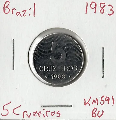 Coin Brazil 5 Cruzeiros 1983 KM591 • $1.29