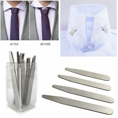 4 Sizes 10/20/36/40 Magnetic Metal Collar Stays+10 Magnets Insert In Box Shirt • $6.97