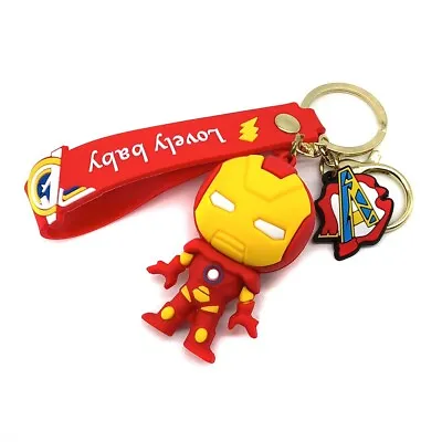 Marvel Avengers Iron Man Keychain Comics Superhero Figure Toys Key Ring Kid Gift • £0.01