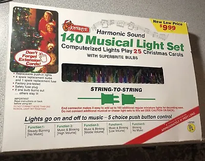 Joybrite Musical Lights C VIDEO 140 Lights 25 VTG Christmas Rare Multicolor WORK • $85
