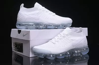 DS Nike Air VaporMax Flyknit 2 Men's Pure White Air Cushion Shoes Brand New • $153.53