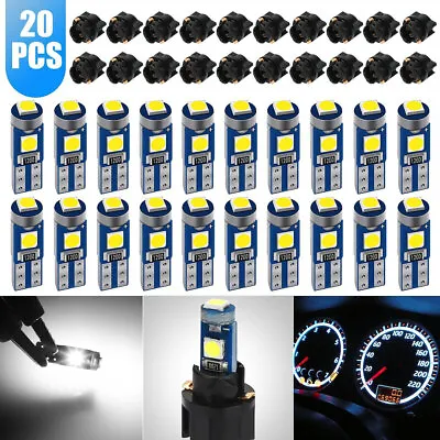 20x T5 74 17 37 W3W LED Instrument Panel Cluster Dash Gauge Light Bulbs + Socket • $9.45