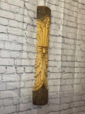 £35 • Buy Green Man Of The Woods 80cm Hand Carved Wizard Tree Trunk Wood Fairtrade