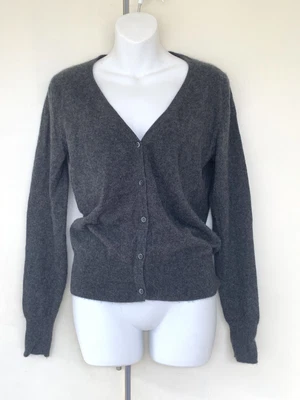 $35 • Buy Uniqlo Grey 100% Cashmere V-Neck Cardigan Sweater Size S