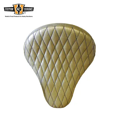 16 X12 Gold Rhombic Tuck Metal Flake Solo Spring Seat Fits Harley Chopper Bobber • $98.99