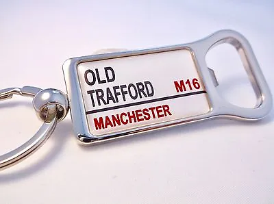 £4.99 • Buy Man United Stadium Road Badge Street Sign Bottle Opener Keyring Manchester Gift