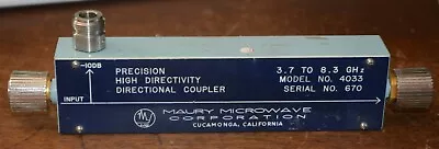 Maury Microwave Directional Coupler Model 4033 3.7 - 8.3 Ghz -10db • $8.25