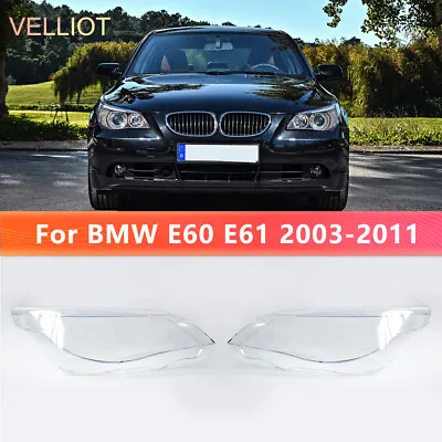Pair Headlight Lens Shell Cover For BMW 5 Series E60 E61 525i 530i 535i 550i • $46.99
