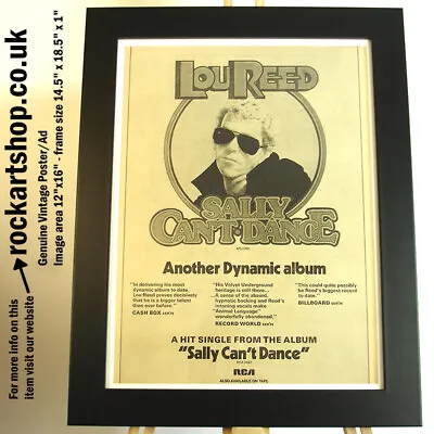 £59.95 • Buy LOU REED Sally Can't Dance 1974 Vintage Poster Ad FRAMED Velvet Underground Glam