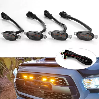 Smoked Lens LED Front Grille Running Amber Lights For Ford F150 4X Raptor Style • $22.95