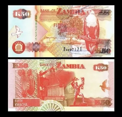 ZAMBIA 50 Kwacha 2007 P-37 UNC World Currency • $1.45