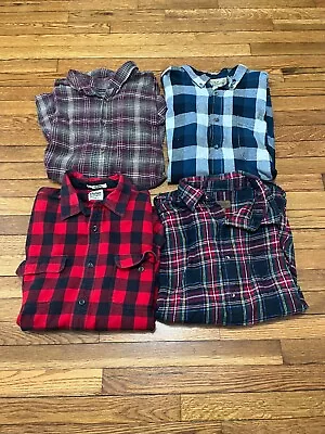 Mens Flannel Button Down Shirt Mens Size 2XL *LOT OF 4* Casual Workwear Outdoors • $32.95