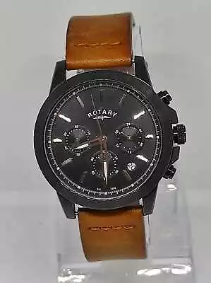 £58.18 • Buy Men's Rotary GS03010/04 Chronograph Brown Leather Strap Black Dial Watch