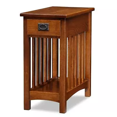 Leick Furniture Mission End Table With Shelf In Medium Oak Finish • $225