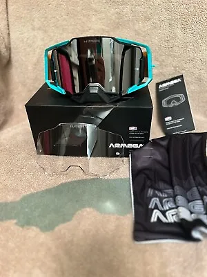 Extra Clear Lens Included W/ 100% Armega Goggles & HiPer Lens Tear Off & Pouch • $63