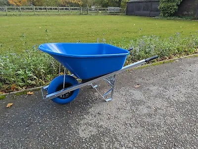 160L WHEELBARROW Stable Garden Single Wheel Barrow Large 160 Litre Blue Big • £99.99