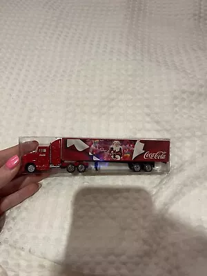 VTG 90's COCA COLA CHRISTMAS DELIVERY TRUCK W/ TRAILER 8'' DIE-CAST TOY CAR • £20