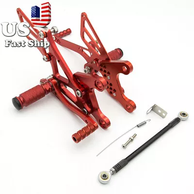 For Ninja ZX6R ZX-6R 2005 2006-2008 Adjust Rearsets Footpegs Foot Rests Red • $106.82