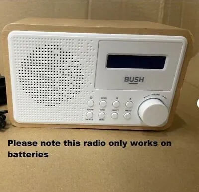 £19.59 • Buy Bush Wooden DAB Radio With Alarm And LCD Display - White