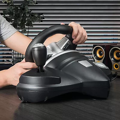 £61.90 • Buy Racing Game Steering Wheel Pedal Driving Simulator For PS4 / PS3 PC Black