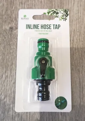 £3.89 • Buy New Garden HOSE PIPE INLINE TAP 1/2  SHUT OFF VALVE FITTING CONNECTOR Green 