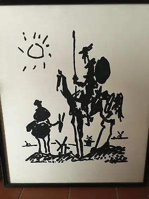 PABLO PICASSO Don Quixote Sancho Panza De Mancha Ink Lithograph 10-8-1955 Signed • $159